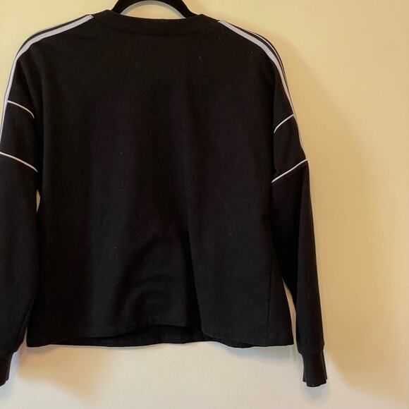 WARRIOR spell out No Boundaries L (11-13) black white long sleeve crop top cozy - Picture 7 of 7
